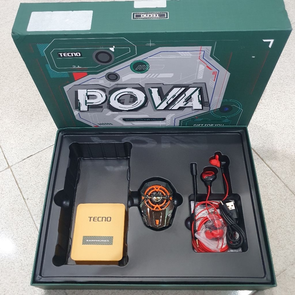 Gift Box Tecno Pova 6 || Coler dan Headset Type C Original 100% Bawaan HP
