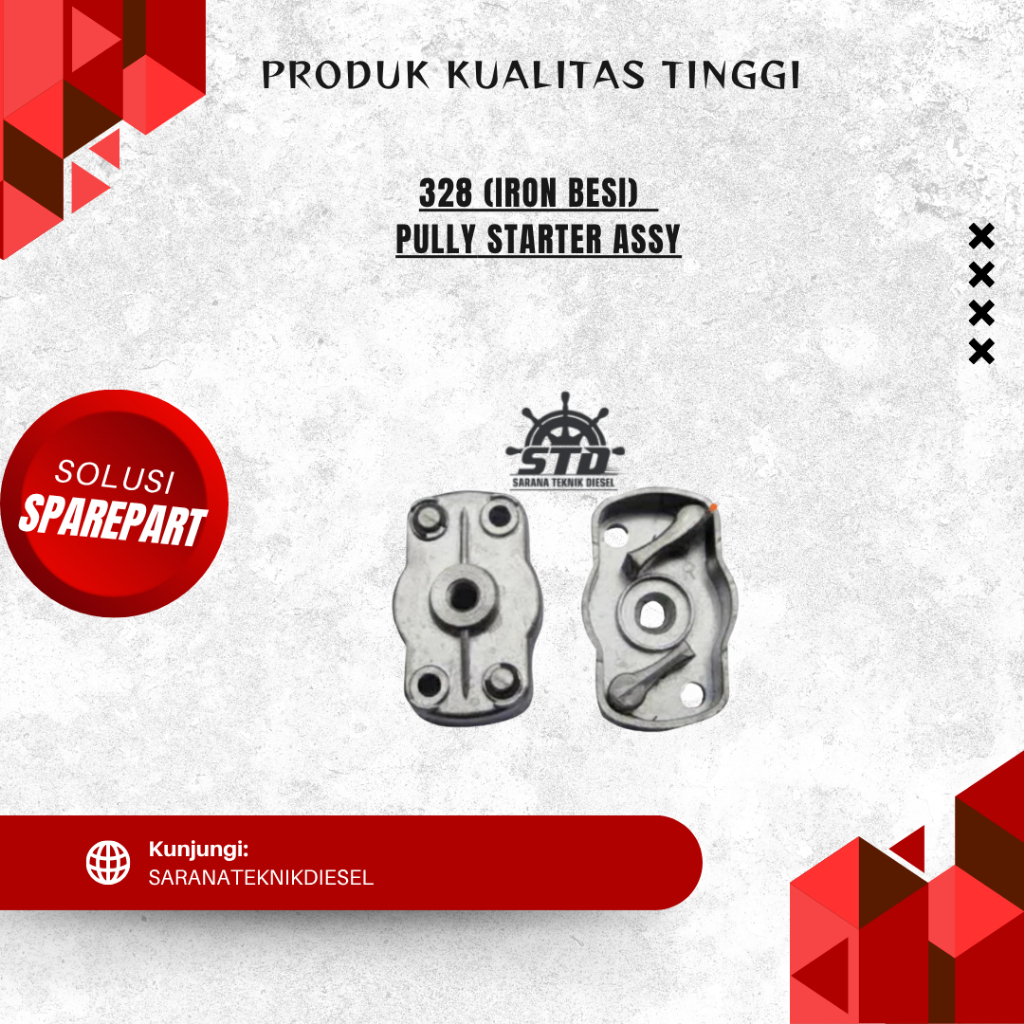 Pully Starter Double BG 328 2 Platuk Kuku Besi Plastik Dobel Pawl Pulley Puli Mangkok Tarikan Engkol