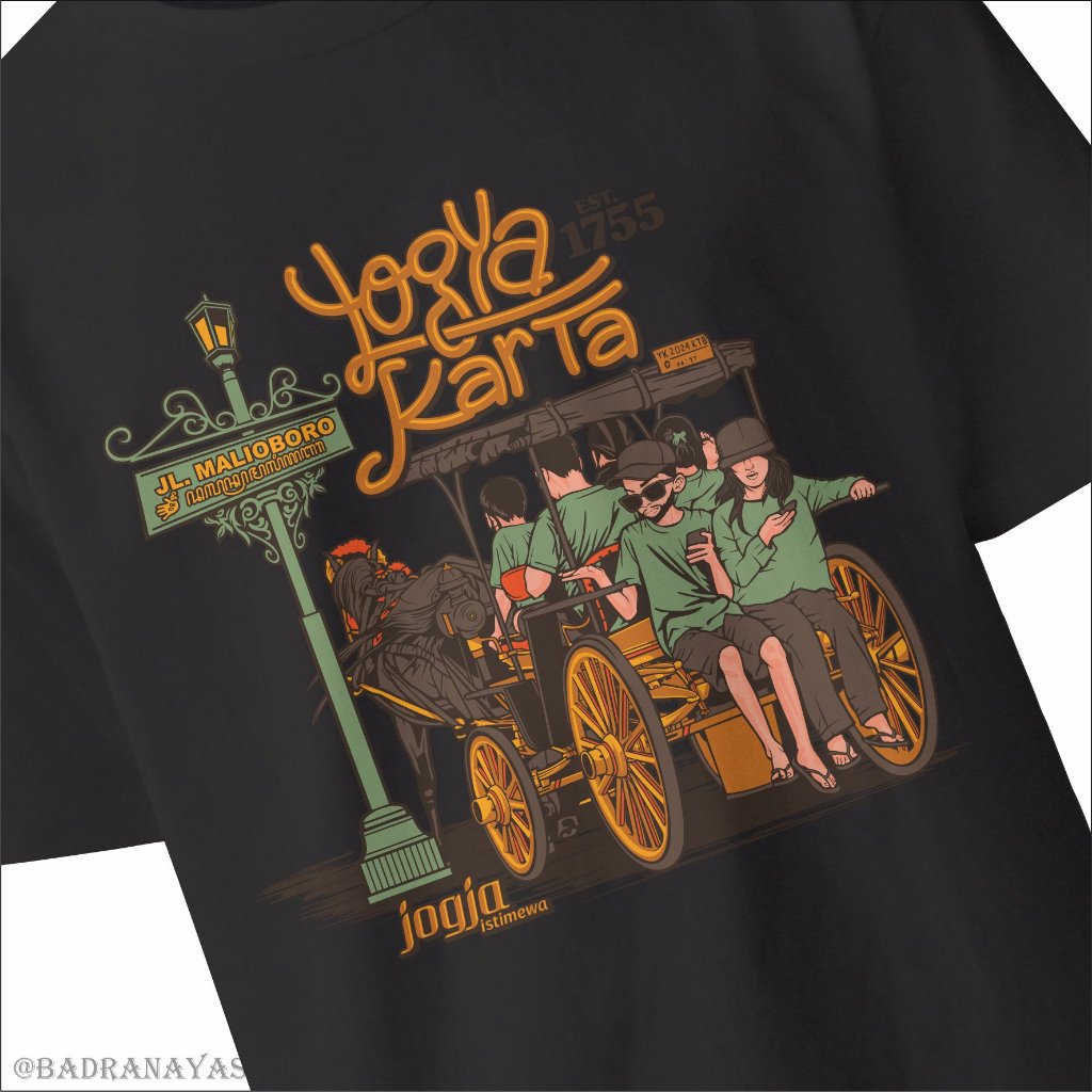 Kaos Andong Yogyakarta Unisex Model Vintage Premium