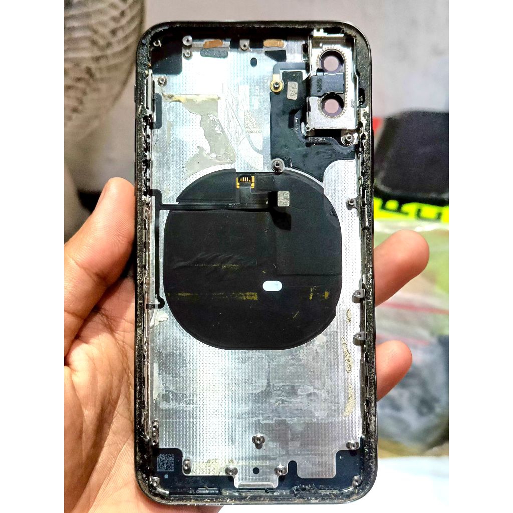 BACKDOOR+ ON OFF VOLUME + WERELEES CHARGING NFC IPHONE X ORIGINAL COPOTAN MINUS KACA RETAK
