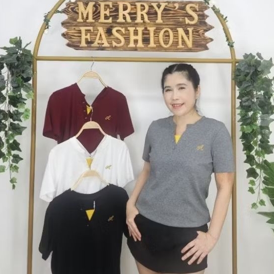 Kaos kemben wanita list kuning