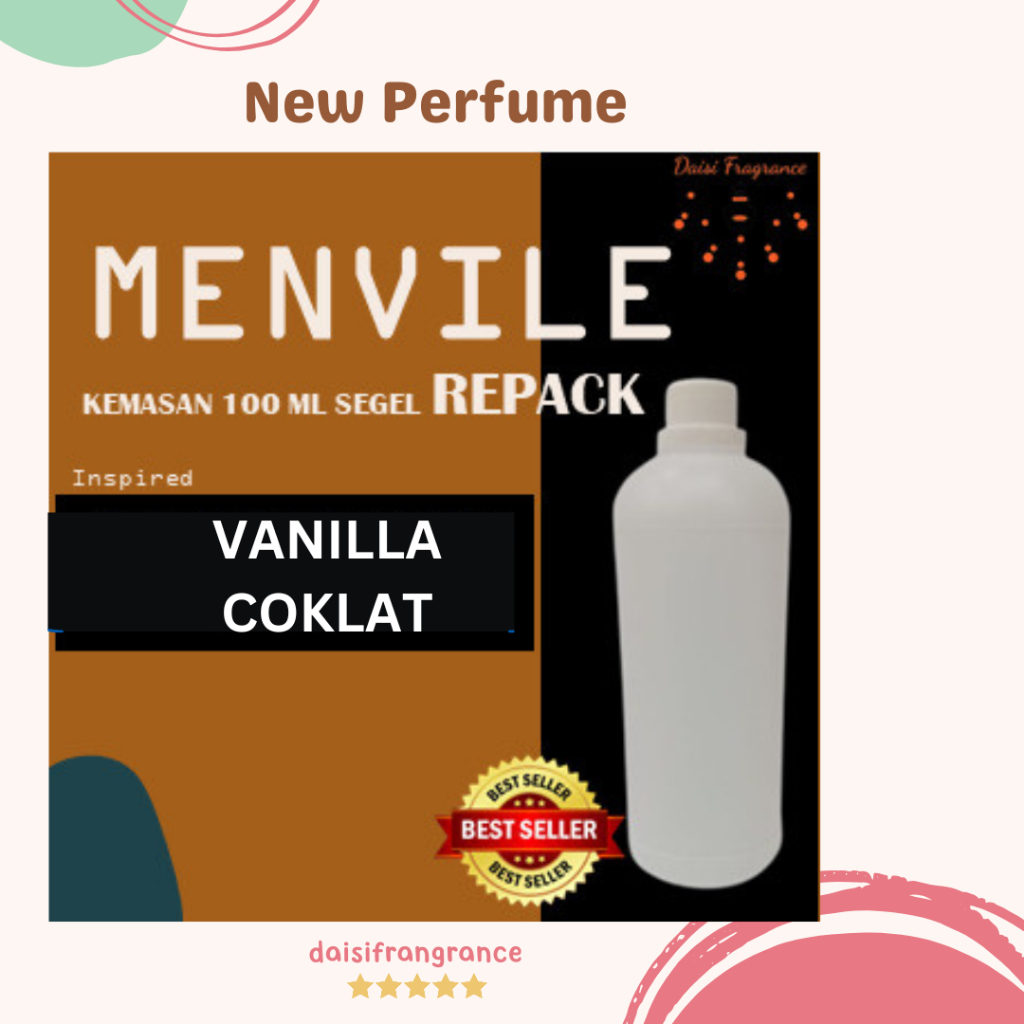 BIBIT PARFUM MURNI MENVILE VANILLA COKLAT 100 ML| BEST SELLER| PARFUM UNISEX