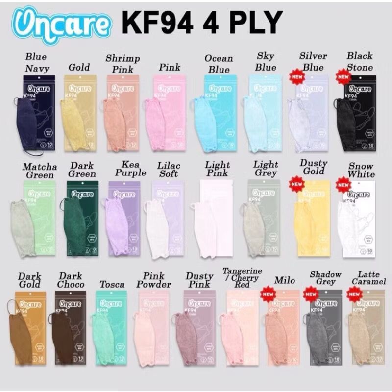 MASKER KF94 FACEMASK ONCARE/C-CARE/WEMASK/MOUSON 3PLY 4PLY 10PCS