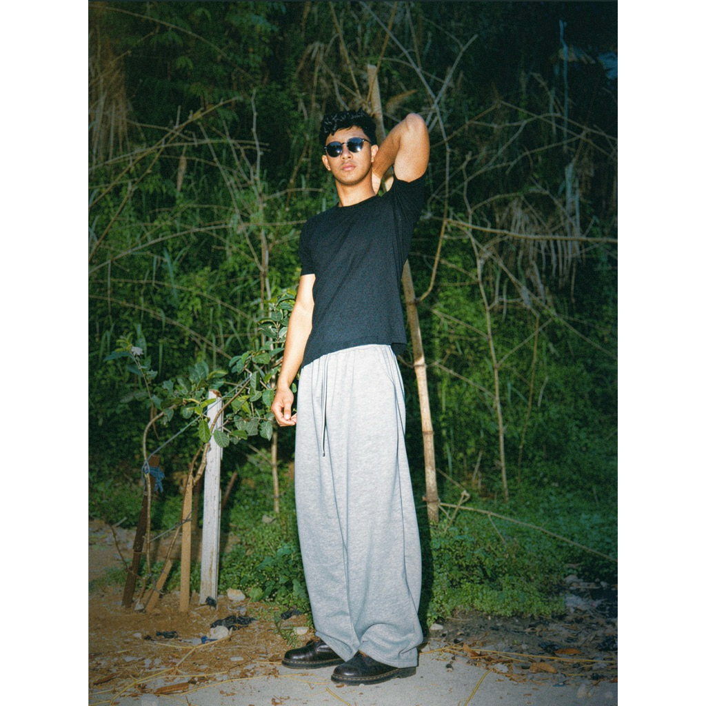 Noircloth | Sweatpants loose baggy | Celana panjang abu | Sweatpants baggy unisex | Sweatpants loose
