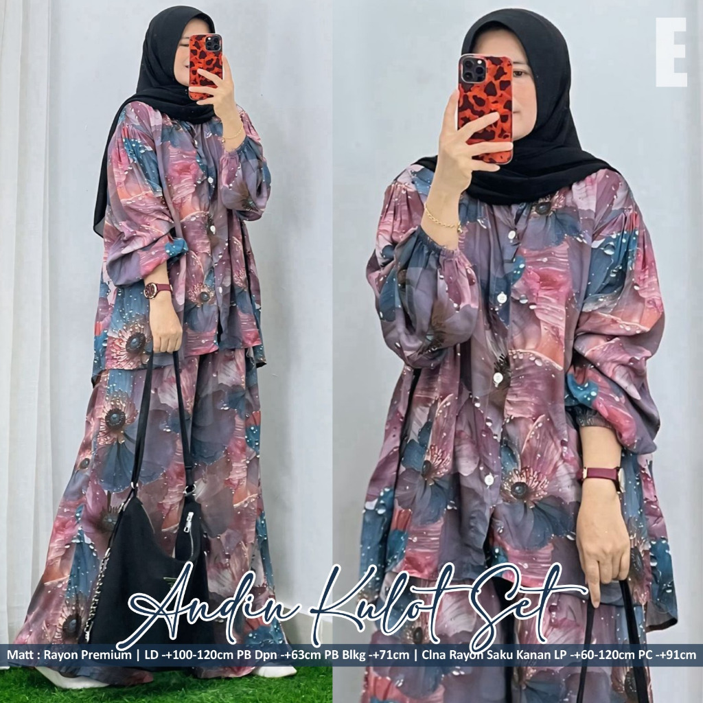 ANDIN KULOT SET BY ATHAYA / SETELAN WANITA ATASNA MIX CELANA BAHAN RAYON PREMIUM