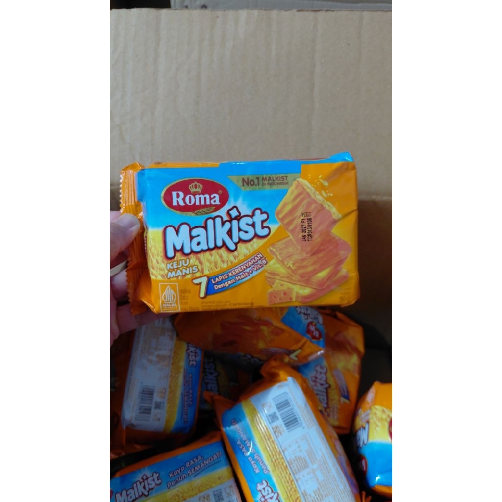 Biskuit Roma Malkist Rasa Keju, Coklat , Abon, Kelapa Kopyor, Manis, Asin