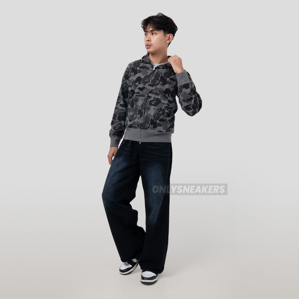 BAPE ABC CAMO SHARK FULL ZIP HOODIE BLACK