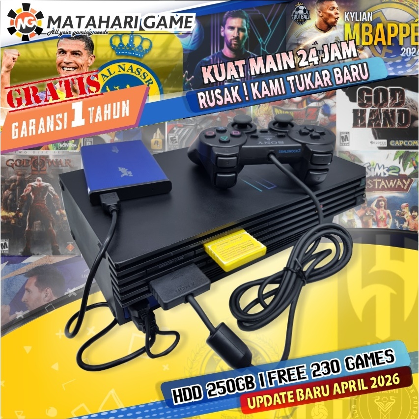 SONY PlayStation 2 HDD 250GB 1Tahun Garansi - Full 230 Games