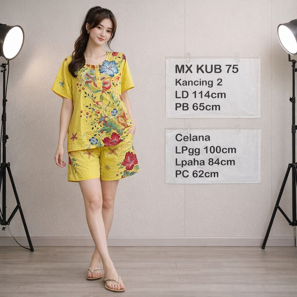 Setelan Baju Tidur Wanita Dewasa Jumbo Murah Busui Batik Kencana Ungu Asli Piyama Rayon Stelan Baju 