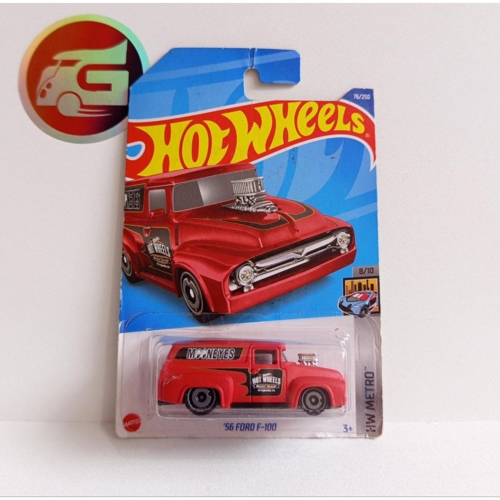 Hot Wheels 56 Ford F-100 Red Mooneyes - Hotwheels