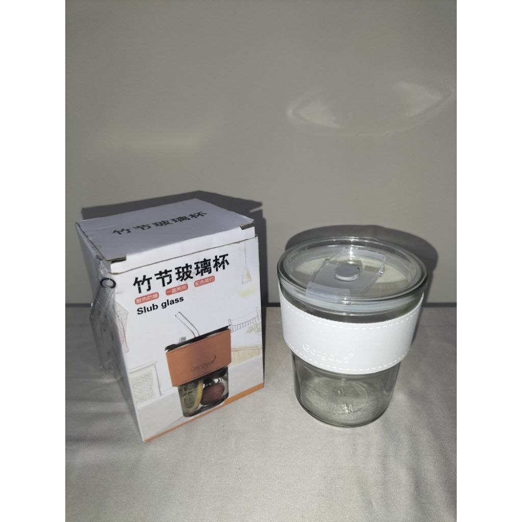 Gelas Kaca + Sedotan Kaca