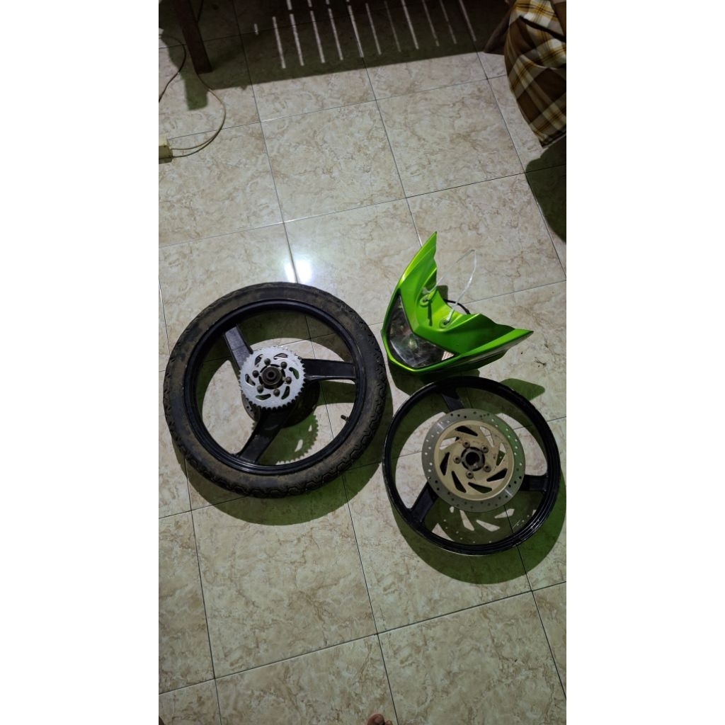 VELG ORIGINAL NINJA R SS BEKAS SET GEAR NAP GEAR PIRINGAN DEPAN BELAKANG
