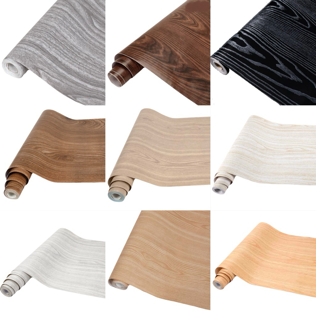 WALLPAPER DINDING MOTIF KAYU PANJANG 4 METER  & 8 METER 1 ROLL / MOTIF KAYU HITAM / MOTIF KAYU PUTIH