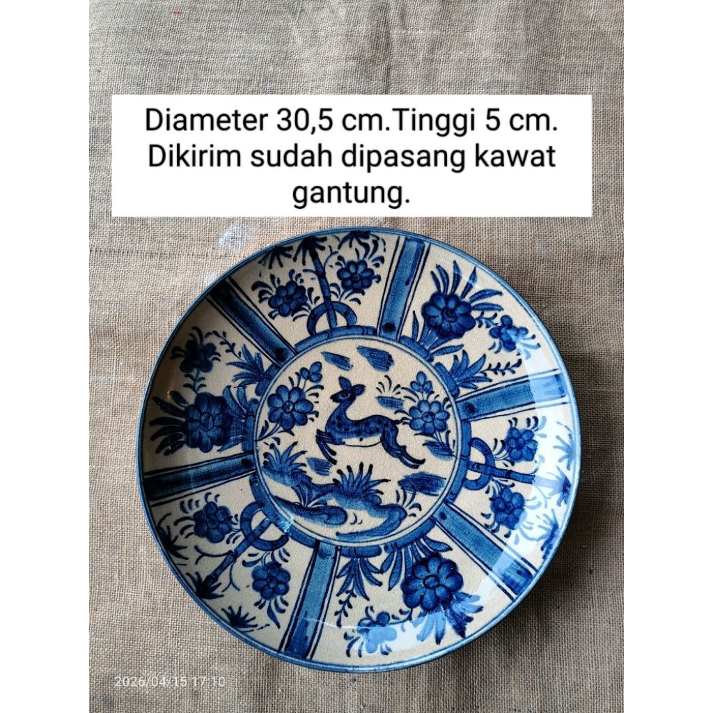 Diameter 28 cm 29 cm 30 cm 31 cm an piring gantung keramik lukis biru putih dan warna warni untuk de