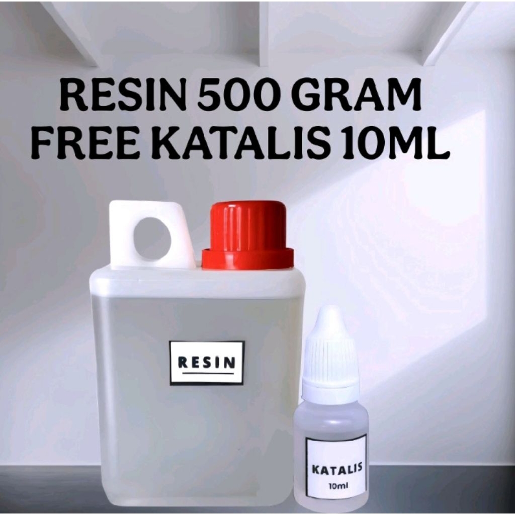 RESIN 500 gram + Katalis Resin Resine Fiberglass Mika Glass Fiber Acrylic DIY Catalis Prakarya Keraj