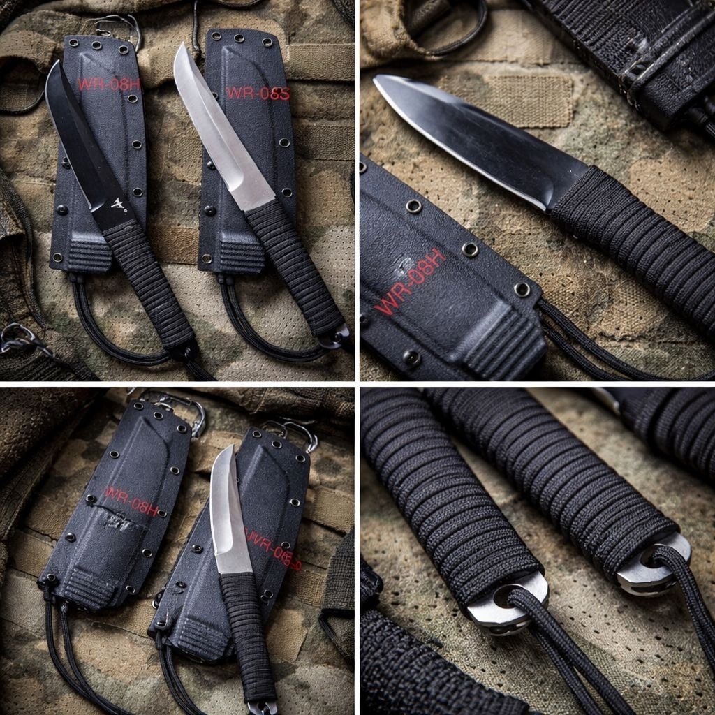 Pisau Tactical WR 08 Model Tanto Dengan Grip Tali Yang Kuat