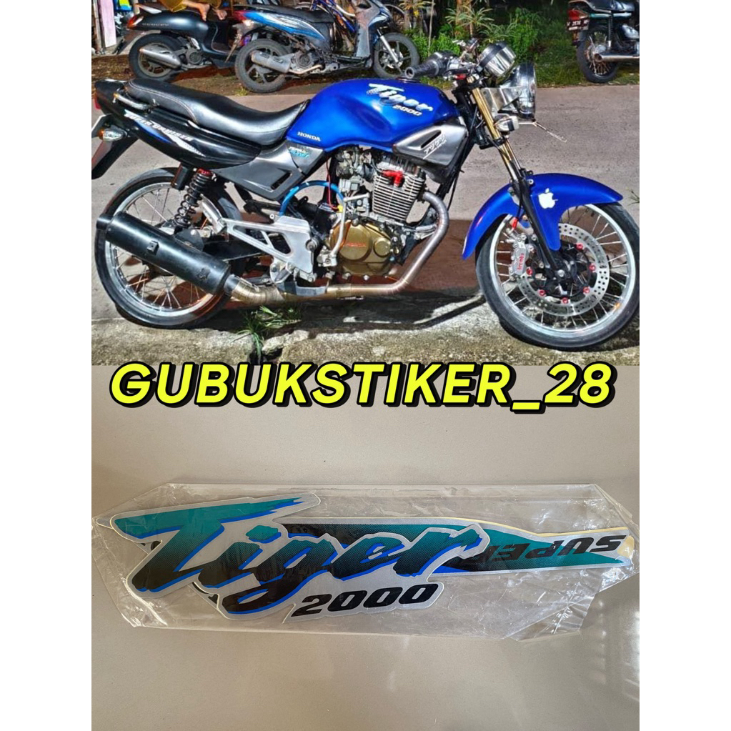 STRIPING STIKER LIS BODY MOTOR HONDA TIGER TILAS 1996 1997 BIRU SILVER