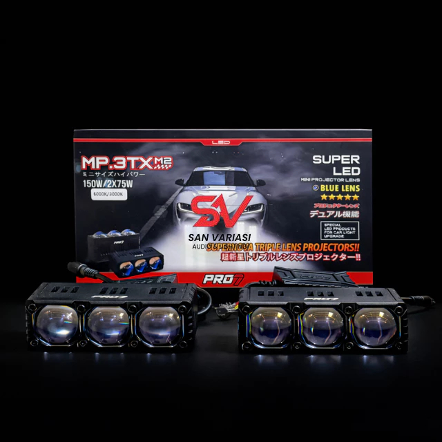MINI PROJIE 3 MATA PRO7 MP 3TX M2 150W/2X75 SUPERLED BLUELENS