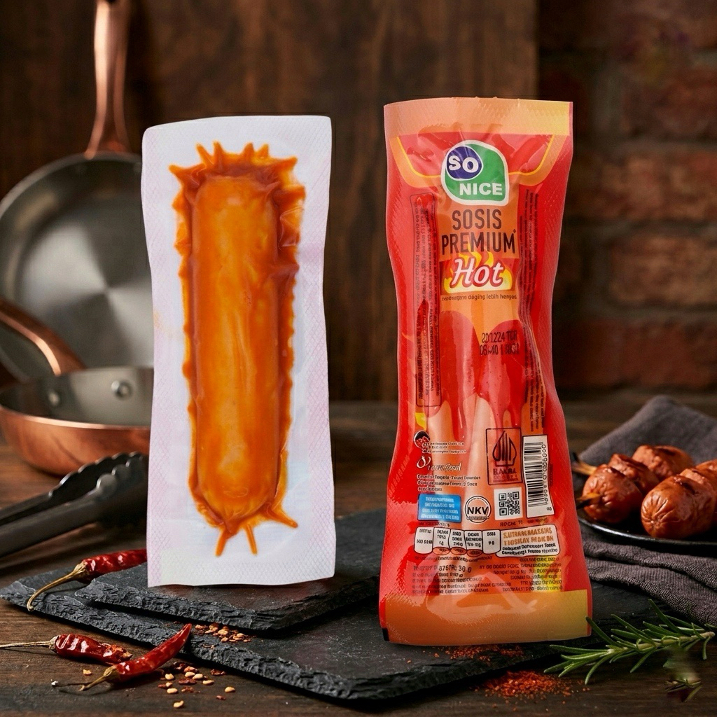 Sosis So Nice Premium Jumbo Daging Tebal, Juicy, & Gurih Banget