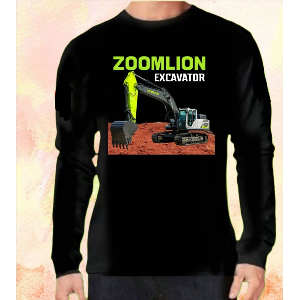 Baju kaos excavator zoomlion sablon DTF
