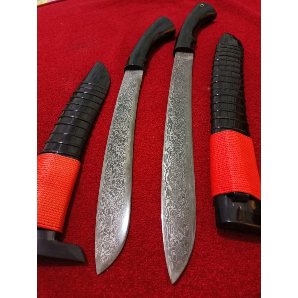 GOLOK PISAU SEMBELIH FULL TANDUK BAJA DAMASCUS SUPER TAJAM
