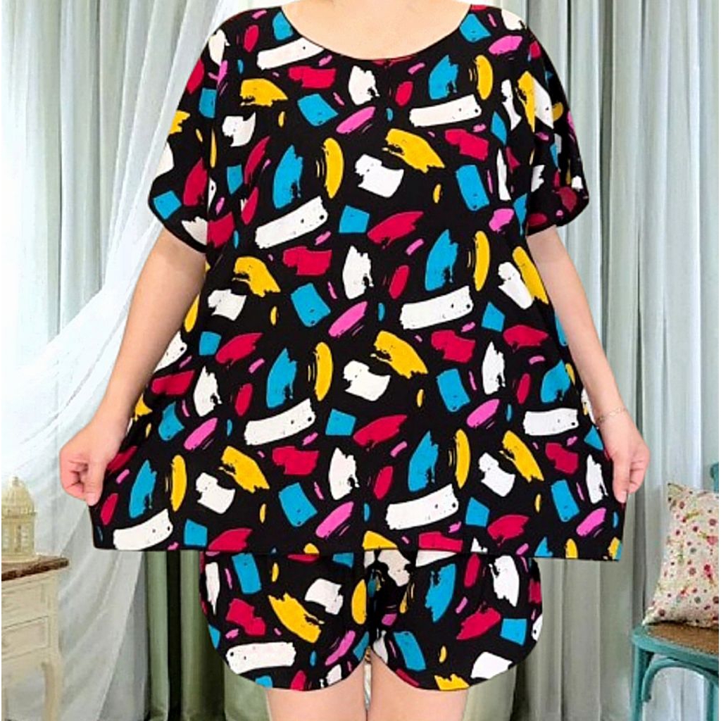 setelan baby doll jumbo LD 143 CM JUMBO BIG SIZE setelan wanita jumbo bahan rayon berkwalitas