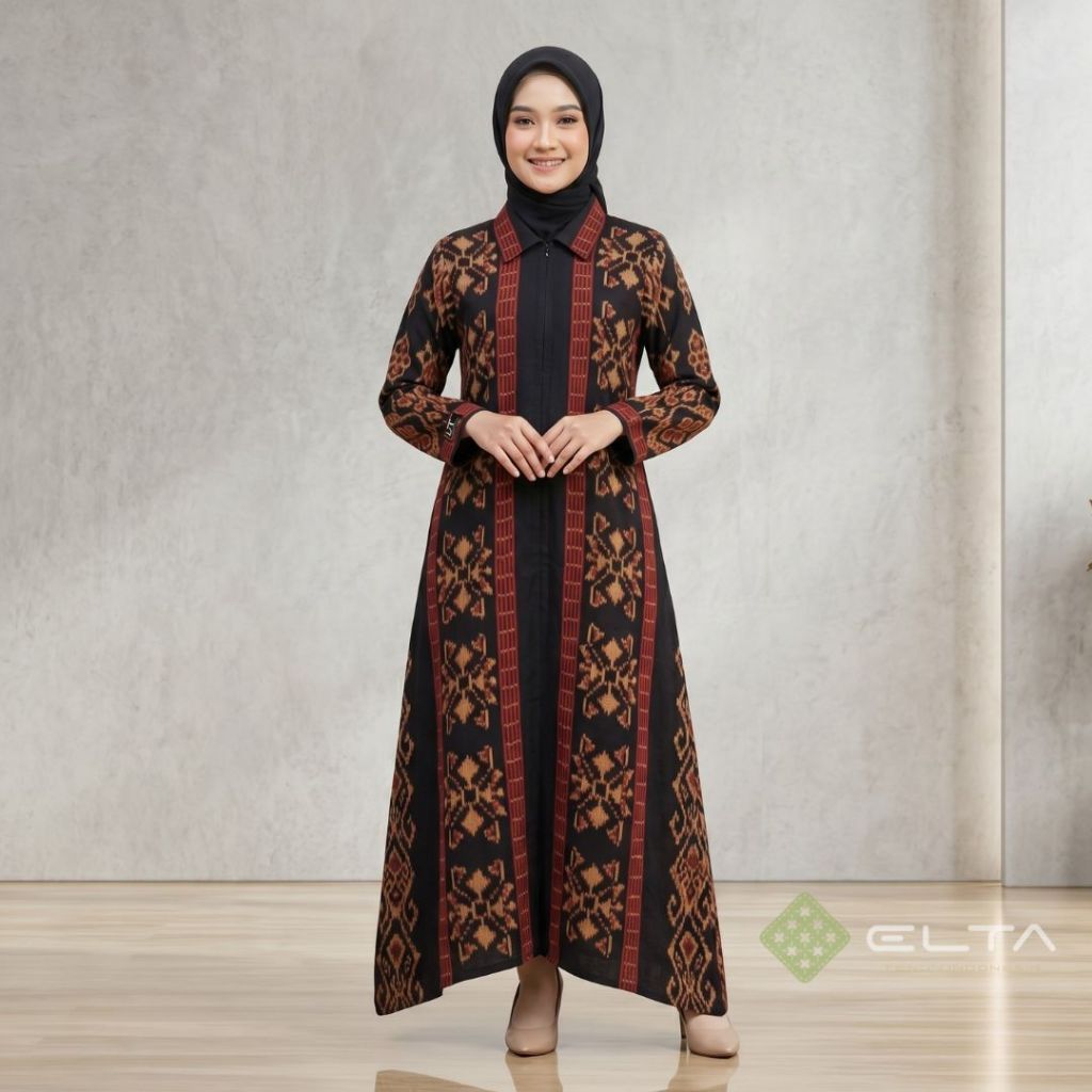 pakaian muslim wanita wanita gamis tenun baju muslim lebaran couple keluarga