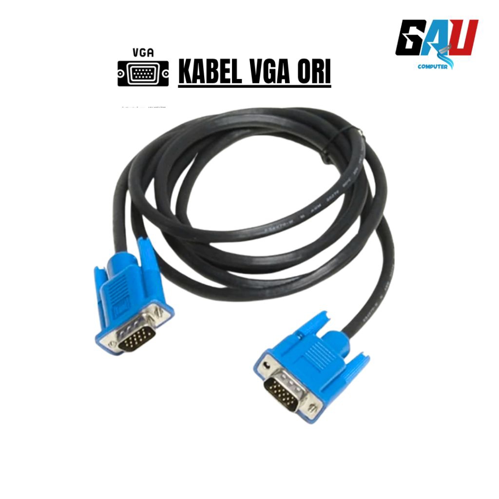 Kabel VGA kabel monitor kabel CPU ke monitor Original Tebal Monitor PC Laptop Proyektor 1.5M Berkual