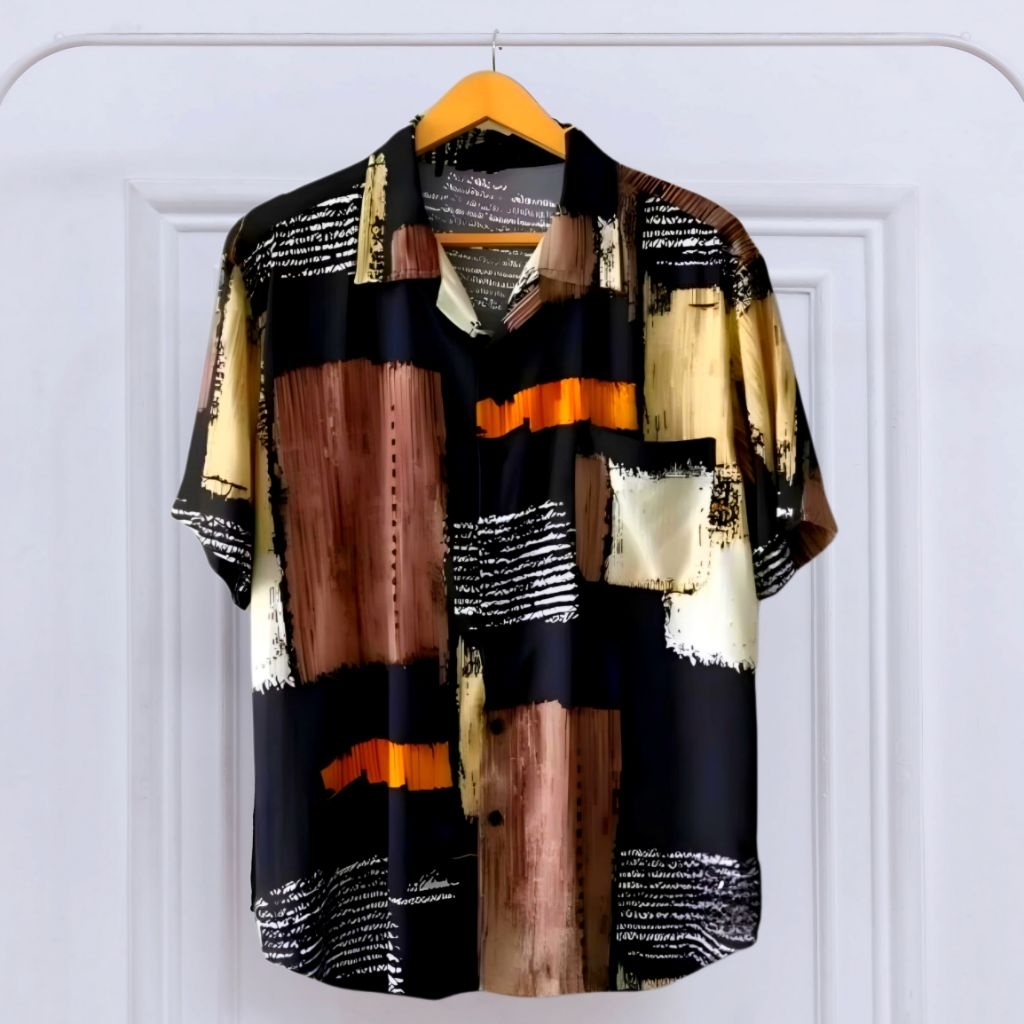 Kemeja Pantai Hawai Lengan Pendek Motif Kekinian Rayon Viscose Premium Adem Pria Wanita