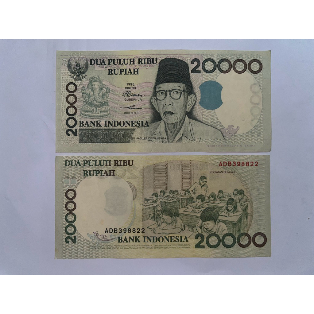 Uang kuno Rp 20000 kihadjar dewantara tahun 1998