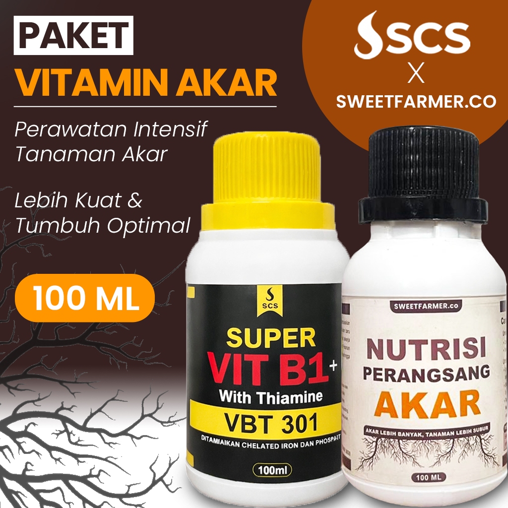 Paket Pupuk Cair Vitamin Tanaman Vitamin B1 + Nutrisi Perangsang Akar 100ml Penguat Akar Booster Aka