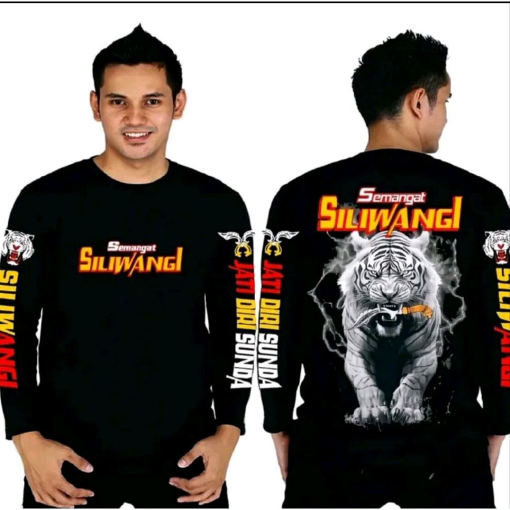 Kaos Viral Lengan Panjang Semangat Siliwangi Desain Harimau Purih Tshirt Distro Viral Bahan Katun