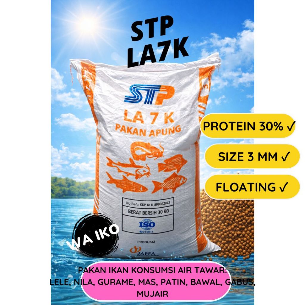 STP LA7K PAKAN PELET IKAN LELE MAS PATIN MUJAER NILA BAWAL GURAME