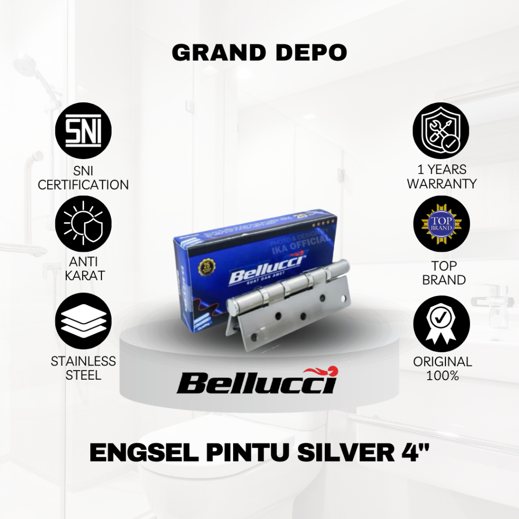 Bellucci Engsel Pintu Silver 4" / Engsel Pintu / Engsel Pintu Bellucci