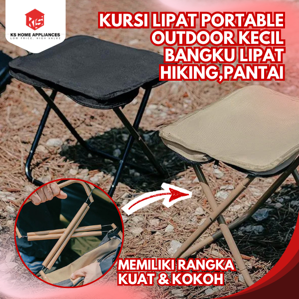 KS Kursi Lipat Portable Outdoor Kecil Bangku Lipat Hiking Pantai