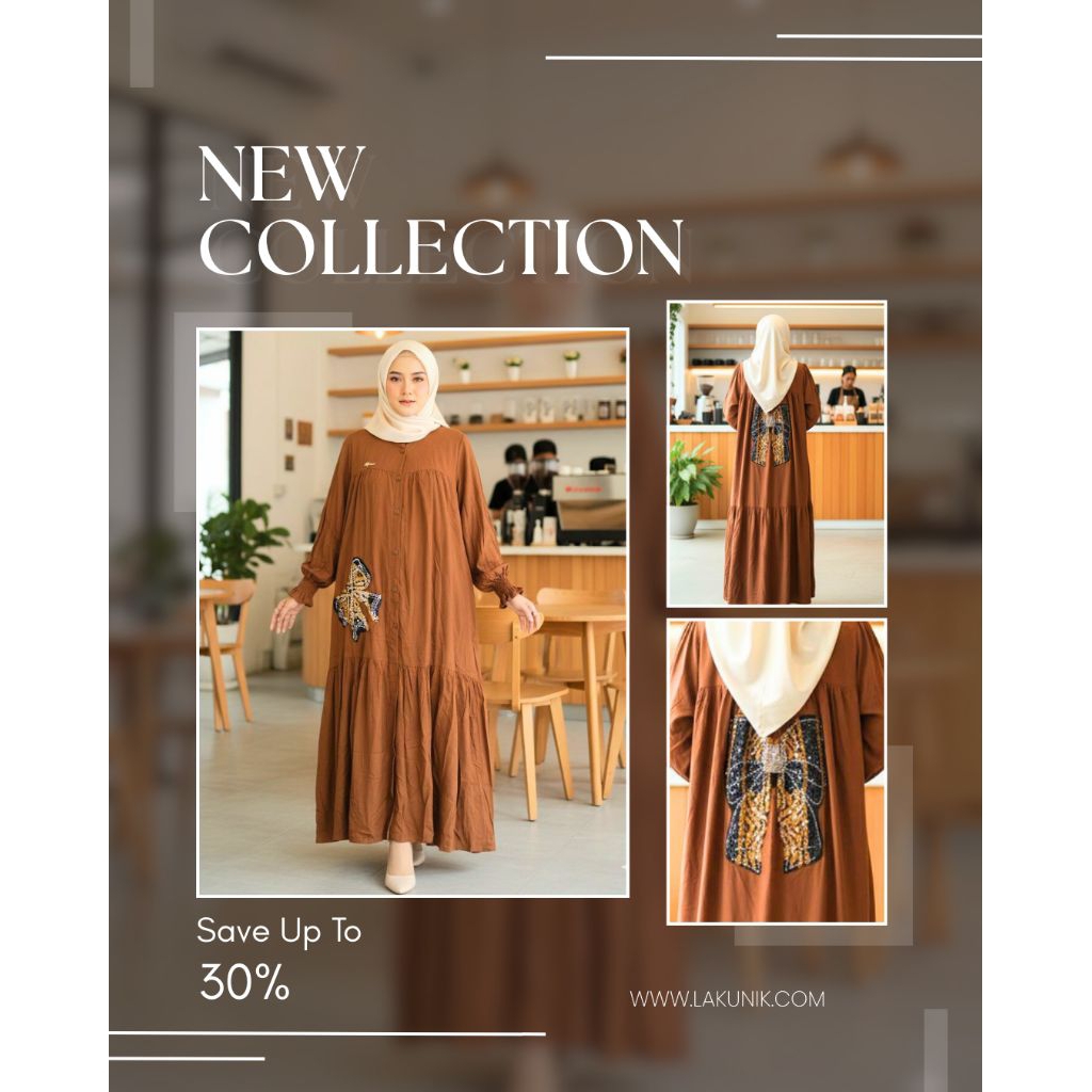 Lakunik Zavira Dress / gamis etnik / gamis tenun/ gamis daily/ gamis rayon / gamis abaya / gamis mot