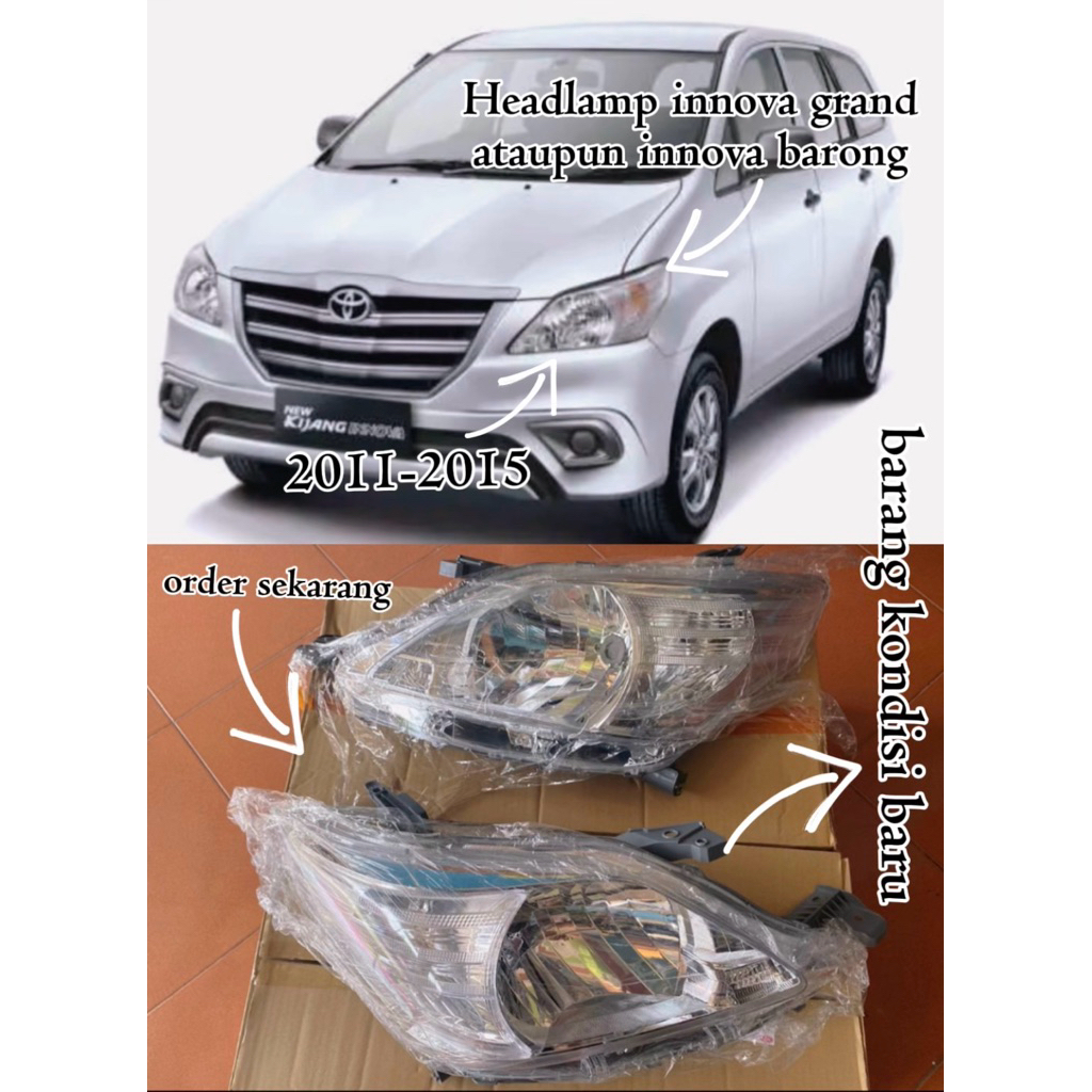headlamp/lampu depan innova grand ataupun innova barong innova 2011-2015