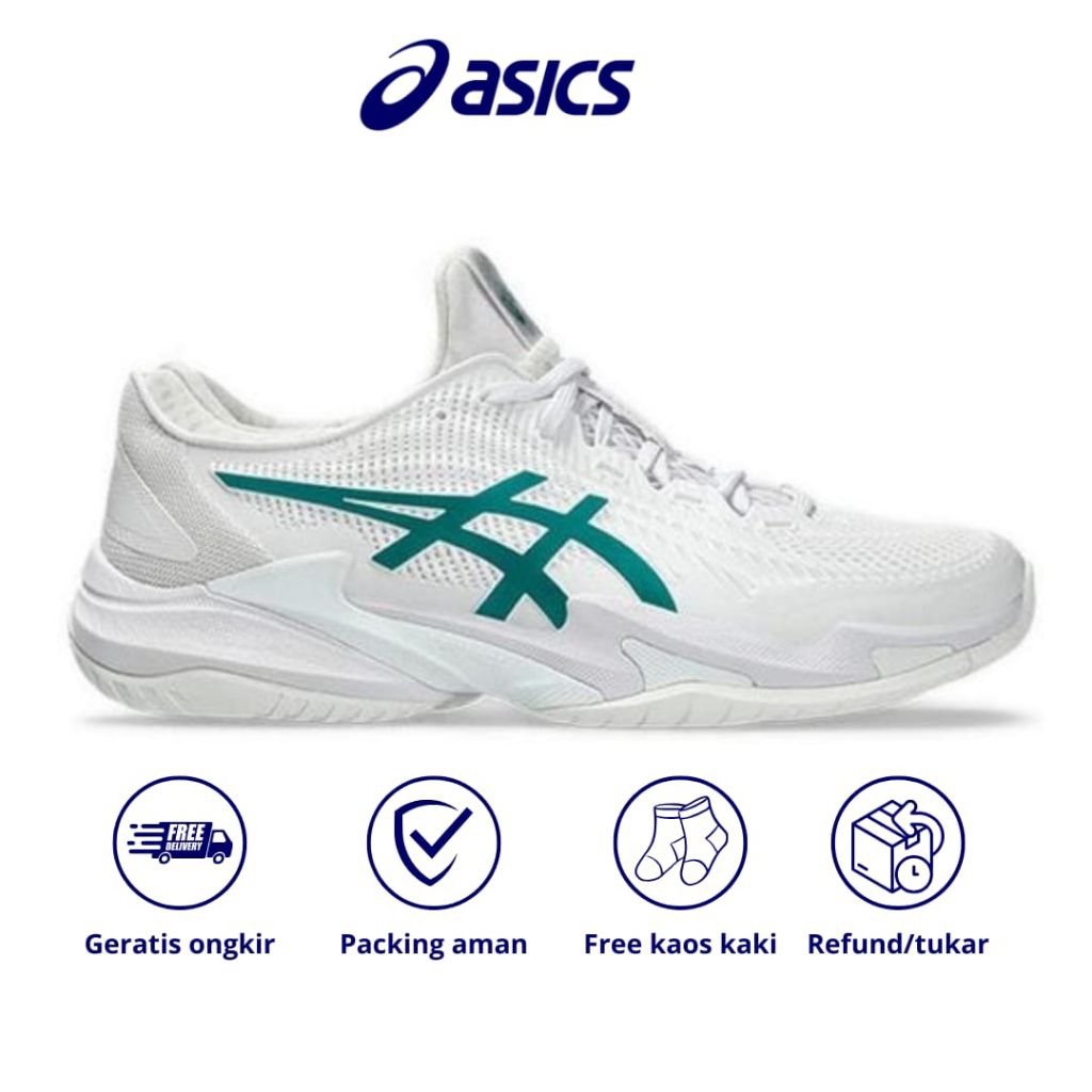 SEPATU TENIS ASICS COURT FF 3 NOVAK WHITE PITCH GREEN