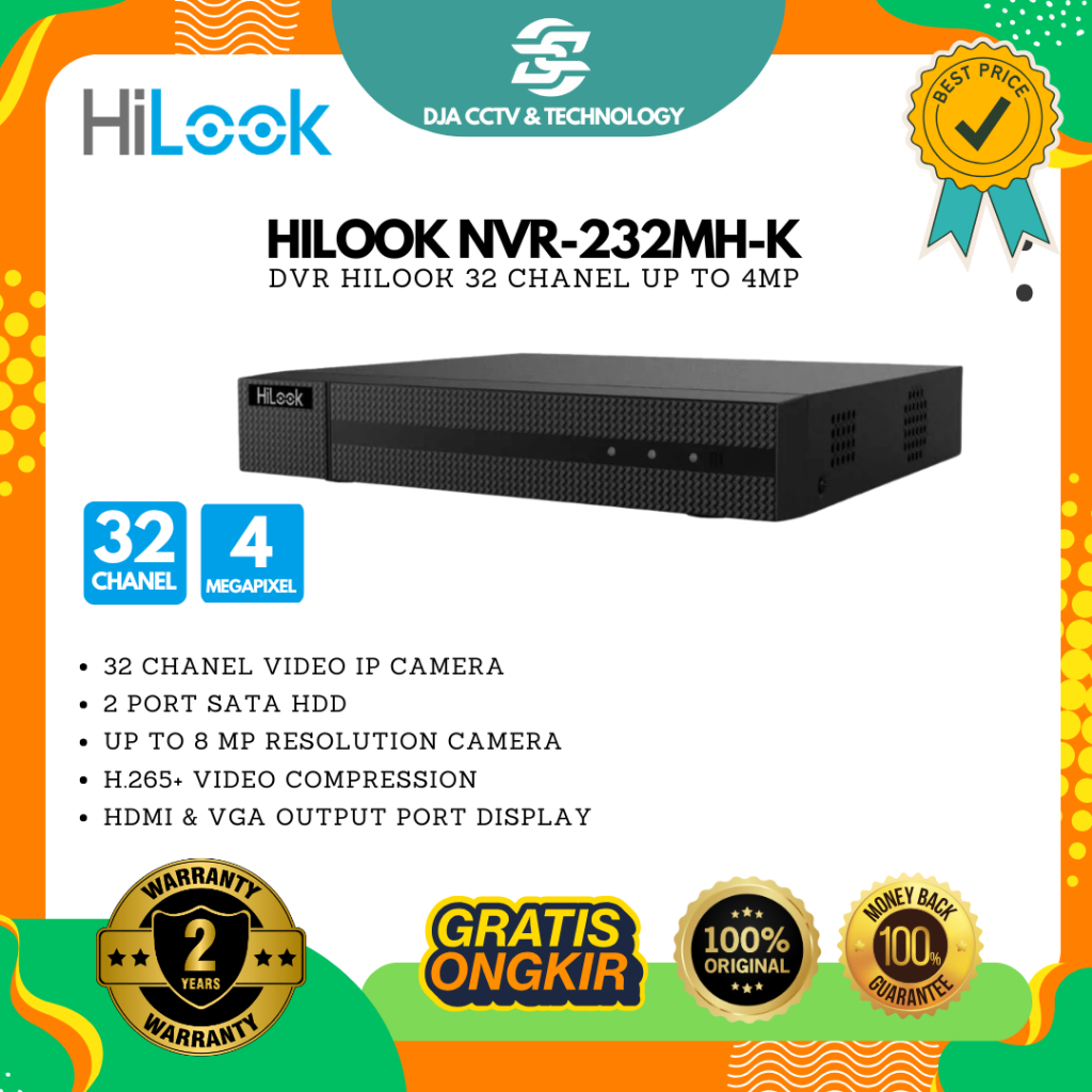 HILOOK NVR-232MH-K 32-ch 1U 4K NVR