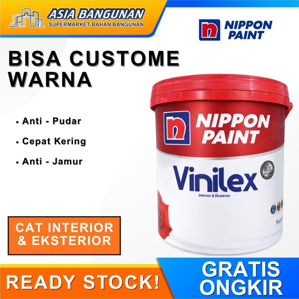 NIPPON PAINT Vinilex Cat Tembok 5kg Anti Jamur Tahan Lama Interior Eksterior