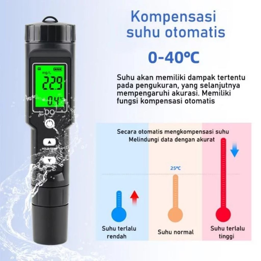 Dissolved Oxygen Tester DO9100 DO Meter Oksigen Water Analyzer Air O2
