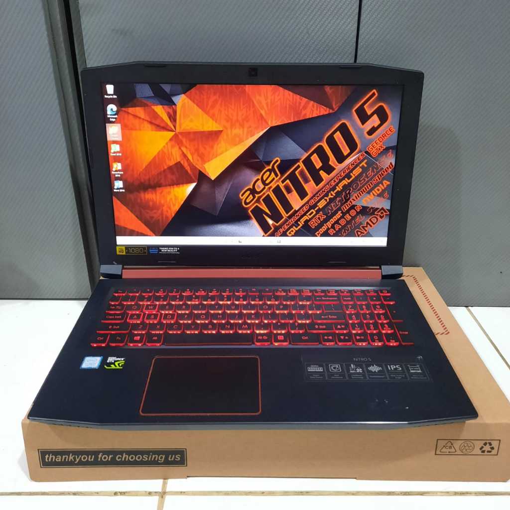 Laptop ACER NITRO 5 - AN515-52, Intel Core i7-8750H, Gen 8Th, ###Doublevga, Ram 8Gb / 1Tb, Lengkap, 