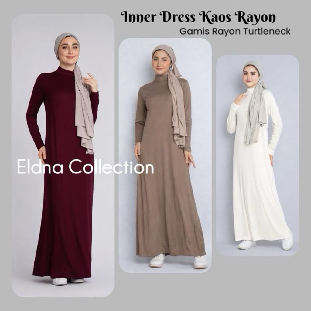 Inner Gamis Lengan Panjang /Inner Gamis Kaos Rayon /Baju Gamis Kaos Rayon Lengan Panjang Wanita/Gami