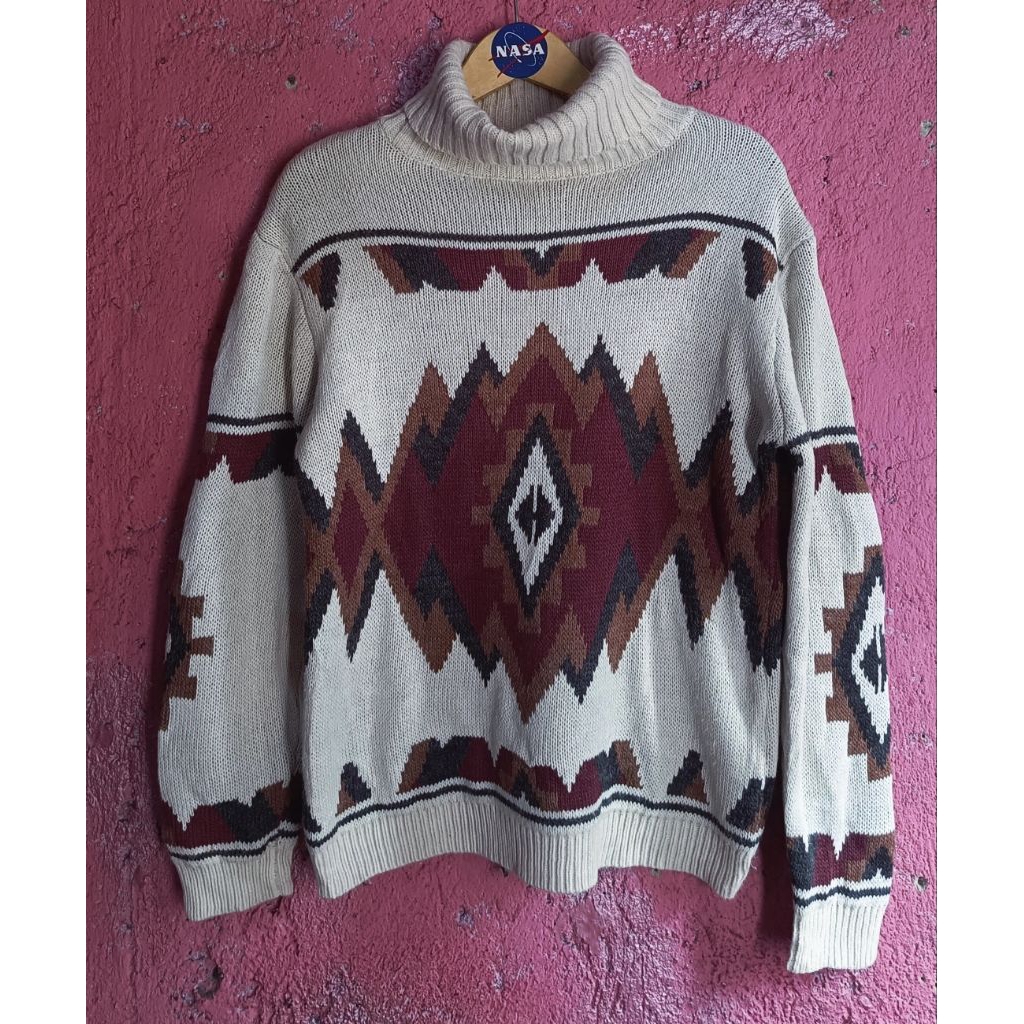 Turtelneck rajut geometri navajo xind max