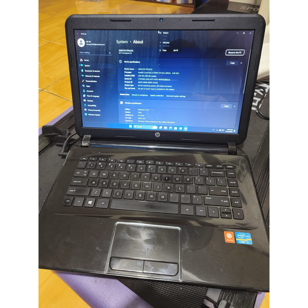 Laptop HP core i3