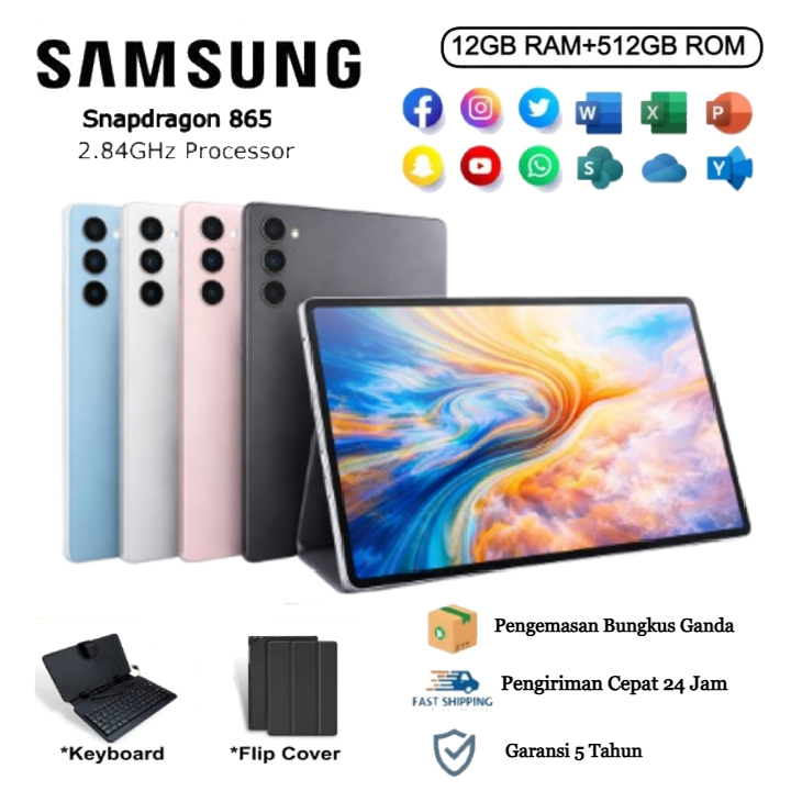 Samsung Galaxy Tab S9 | 12GB/512GB | 4G/5G LTE | Dual SIM | Cepat & Elegan| Tablet Android