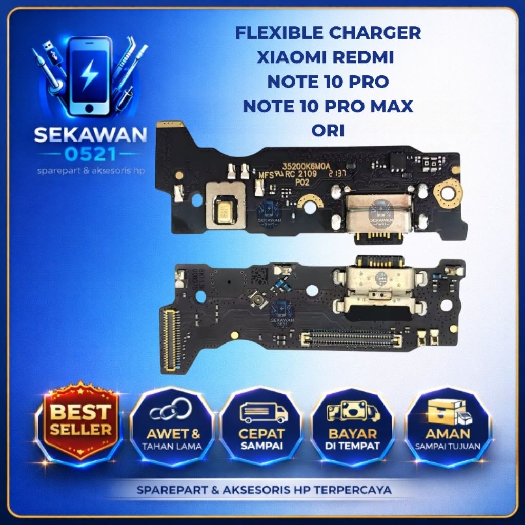 Konektor Charger Fleksibel Charger XIAOMI REDMI NOTE 10 PRO / NOTE 10 PRO Max Original Flexible Papa