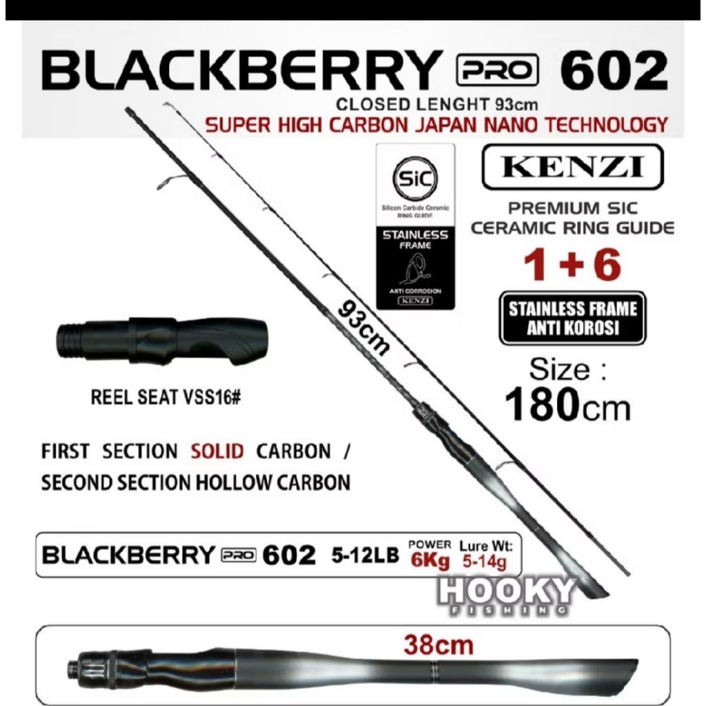 Joran Carbon Kenzi Blackberry Pro 602 5-12lb/6-14lb
