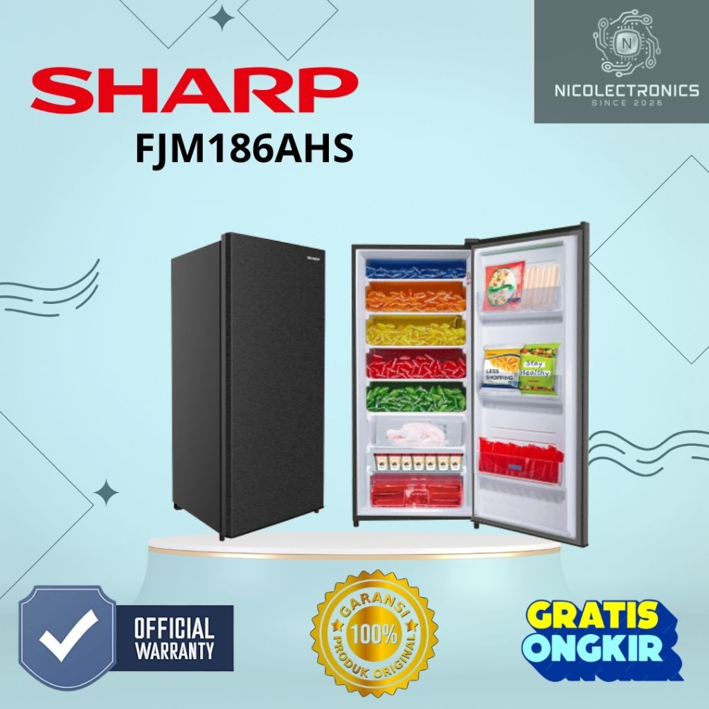 Kulkas Sharp Rak Freezer FJM186AHS Lemari Pendingin 6 Susun Sharp