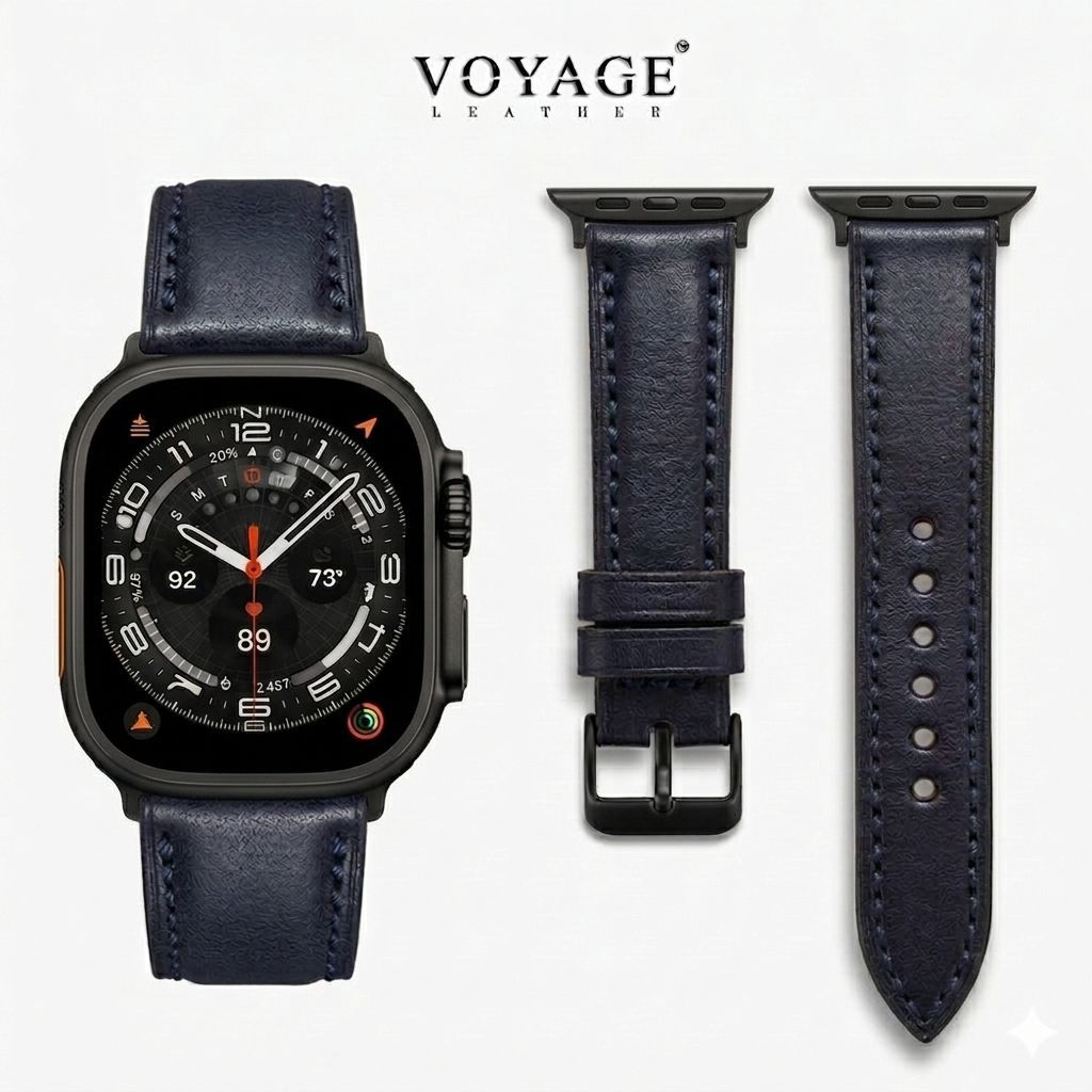 Voyage Handmade tali jam tangan kulit asli cocok untuk jam universal 22mm apple watch series 1 2 3 4